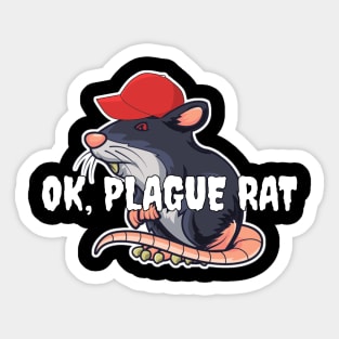 OK Plague Rat Red Hat Rat Sticker